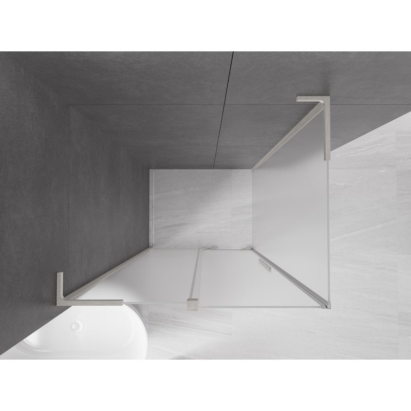 Mexen Velar L cabine de douche coulissante 100 x 90 cm, givre, nickel brossé - 871-100-090-33-97