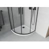 Mexen Rio cabine de douche semi-circulaire 90 x 90 cm, transparente, noire + receveur Flat, blanc - 863-090-090-70-00-4110B