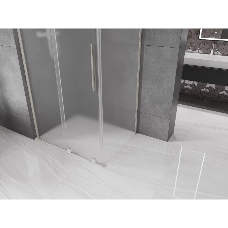 Mexen Velar L cabine de douche coulissante 110 x 75 cm, dépoli, nickel brossé - 871-110-075-33-97