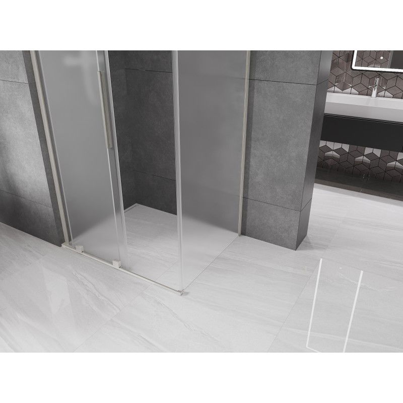 Mexen Velar L cabine de douche coulissante 110 x 85 cm, givre, nickel brossé - 871-110-085-33-97