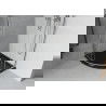 Cabine de douche Mexen Rio demi-ronde 80 x 80 cm, transparent, chrome + receveur Flat, noir - 863-080-080-01-00-4170
