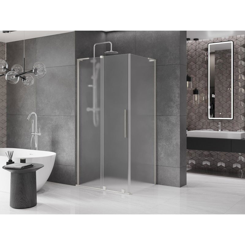 Mexen Velar L cabine de douche coulissante 120 x 70 cm, givre, nickel brossé - 871-120-070-33-97