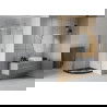 Cabine de douche Mexen Rio demi-ronde 80 x 80 cm, transparent, chrome + receveur Flat, noir - 863-080-080-01-00-4170
