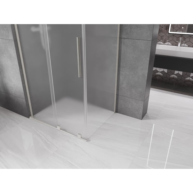 Mexen Velar L cabine de douche coulissante 120 x 80 cm, givre, nickel brossé - 871-120-080-33-97