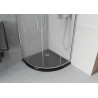 Mexen Rio cabine de douche semi-circulaire 80 x 80 cm, transparente, chrome + receveur Flat, noir - 863-080-080-01-00-4170