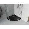 Mexen Rio cabine de douche semi-circulaire 90 x 90 cm, transparent, chrome + receveur Flat, noir - 863-090-090-01-00-4170