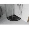 Mexen Rio cabine de douche semi-circulaire 90 x 90 cm, transparent, chrome + receveur Flat, noir - 863-090-090-01-00-4170