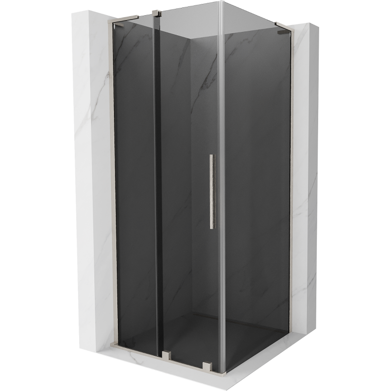 Cabine de douche coulissante Mexen Velar L 100 x 100 cm, graphite, nickel brossé - 871-100-100-43-97