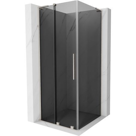Cabine de douche coulissante Mexen Velar L 100 x 100 cm, graphite, nickel brossé - 871-100-100-43-97