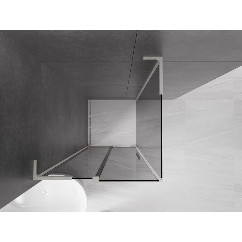 Mexen Velar L cabine de douche coulissante 110 x 110 cm, graphite, nickel brossé - 871-110-110-43-97