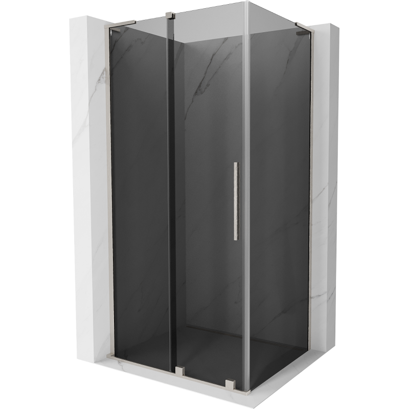 Mexen Velar L cabine de douche à portes coulissantes 90 x 100 cm, graphite, nickel brossé - 871-090-100-43-97