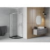 Mexen Rio cabine de douche semi-circulaire 80 x 80 cm, givré, chrome + receveur plat, noir - 863-080-080-01-30-4170