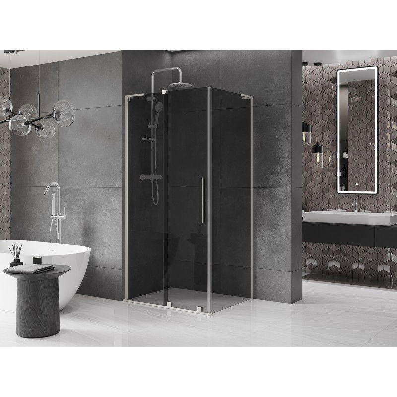 Mexen Velar L cabine de douche coulissante 100 x 80 cm, graphite, nickel brossé - 871-100-080-43-97