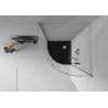 Mexen Rio cabine de douche semi-circulaire 80 x 80 cm, givré, chrome + receveur plat, noir - 863-080-080-01-30-4170