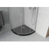 Mexen Rio cabine de douche semi-circulaire 90 x 90 cm, givré, chrome + receveur Flat, noir - 863-090-090-01-30-4170