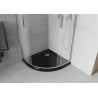 Mexen Rio cabine de douche semi-circulaire 90 x 90 cm, givré, chrome + receveur Flat, noir - 863-090-090-01-30-4170