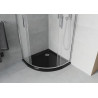 Mexen Rio cabine de douche semi-circulaire 90 x 90 cm, givrée, chrome + receveur plat, noir - 863-090-090-01-30-4170