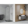 Mexen Rio cabine de douche semi-circulaire 90 x 90 cm, givrée, chrome + receveur plat, noir - 863-090-090-01-30-4170
