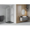 Mexen Rio cabine de douche semi-circulaire 90 x 90 cm, givrée, chrome + receveur plat, noir - 863-090-090-01-30-4170