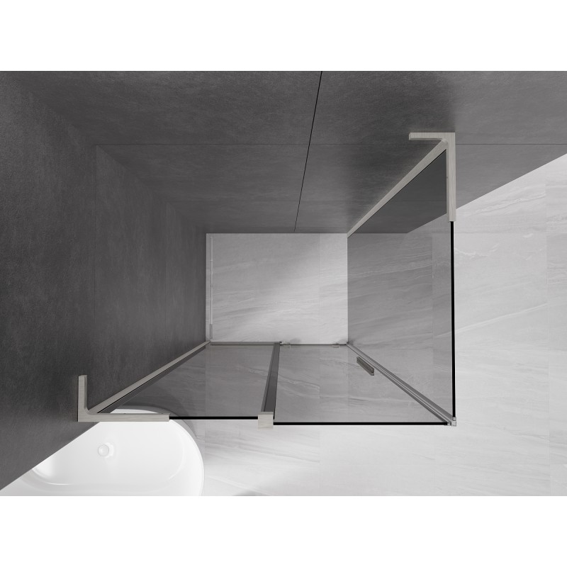 Mexen Velar L cabine de douche coulissante 120 x 80 cm, graphite, nickel brossé - 871-120-080-43-97