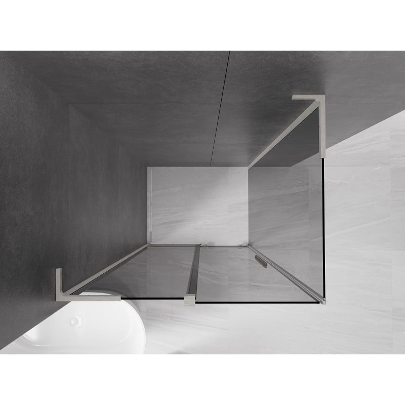 Mexen Velar L cabine de douche coulissante 120 x 90 cm, graphite, nickel brossé - 871-120-090-43-97