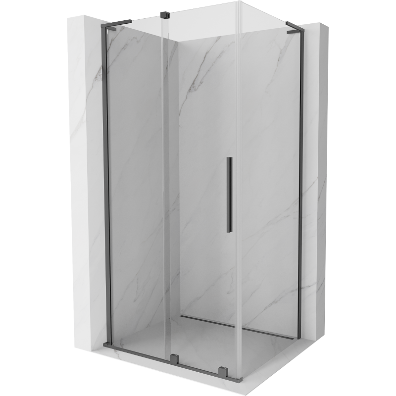 Mexen Velar L cabine de douche coulissante 120 x 100 cm, transparent, métal gun - 871-120-100-03-95