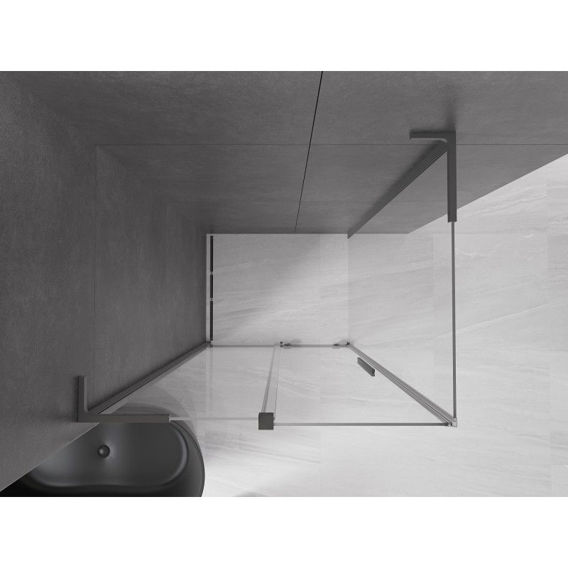 Mexen Velar L cabine de douche coulissante 120 x 75 cm, transparent, métal noir - 871-120-075-03-95