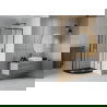 Cabine de douche Mexen Rio semi-circulaire 80 x 80 cm, transparente, noire + receveur Flat, noir - 863-080-080-70-00-4170B