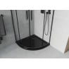 Mexen Rio cabine de douche demi-circulaire 90 x 90 cm, transparent, noir + receveur Flat, noir - 863-090-090-70-00-4170B