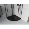 Mexen Rio cabine de douche semi-circulaire 90 x 90 cm, transparente, noire + receveur Flat, noir - 863-090-090-70-00-4170B