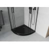 Mexen Rio cabine de douche demi-circulaire 90 x 90 cm, transparent, noir + receveur Flat, noir - 863-090-090-70-00-4170B
