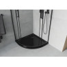 Mexen Rio cabine de douche semi-circulaire 90 x 90 cm, transparente, noire + receveur Flat, noir - 863-090-090-70-00-4170B