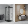 Mexen Rio cabine de douche demi-circulaire 90 x 90 cm, transparent, noir + receveur Flat, noir - 863-090-090-70-00-4170B