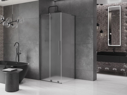Mexen Velar L cabine de douche coulissante 110 x 110 cm, givré, métal gris - 871-110-110-33-95