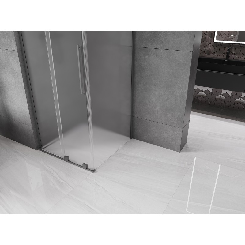 Mexen Velar L cabine de douche coulissante 90 x 90 cm, givre, gun metal - 871-090-090-33-95