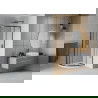 Cabine de douche Mexen Rio semi-circulaire 80 x 80 cm, transparente, noire + bac de douche Flat, blanc - 863-080-080-70-00-4110B