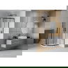 Cabine de douche Mexen Rio semi-circulaire 80 x 80 cm, transparente, noire + bac de douche Flat, blanc - 863-080-080-70-00-4110B