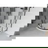 Cabine de douche Mexen Rio semi-circulaire 80 x 80 cm, transparente, noire + bac de douche Flat, blanc - 863-080-080-70-00-4110B