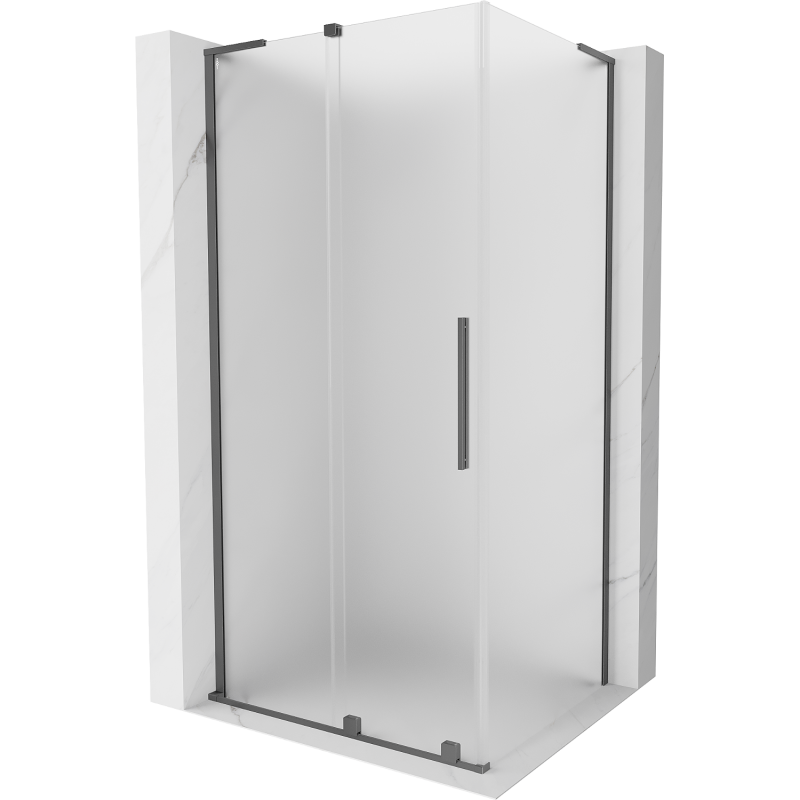 Mexen Velar L cabine de douche coulissante 100 x 70 cm, dépoli, métal gun - 871-100-070-33-95