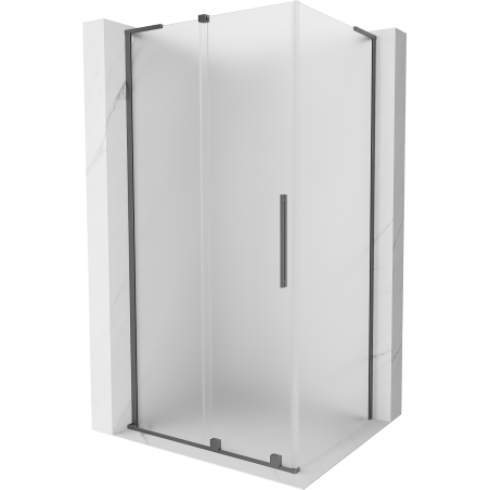 Mexen Velar L cabine de douche coulissante 100 x 70 cm, dépoli, métal gun - 871-100-070-33-95
