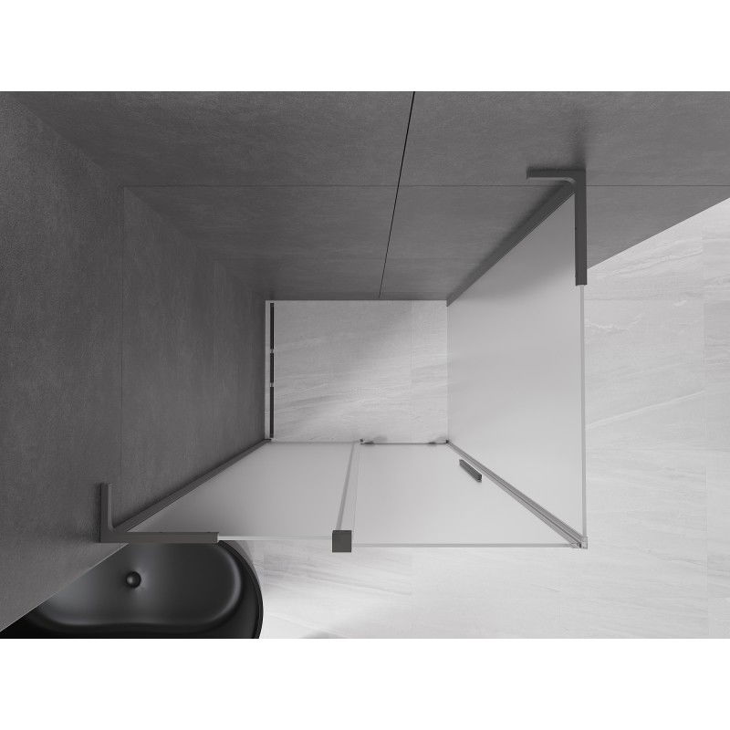 Mexen Velar L cabine de douche coulissante 100 x 85 cm, givré, gun metal - 871-100-085-33-95
