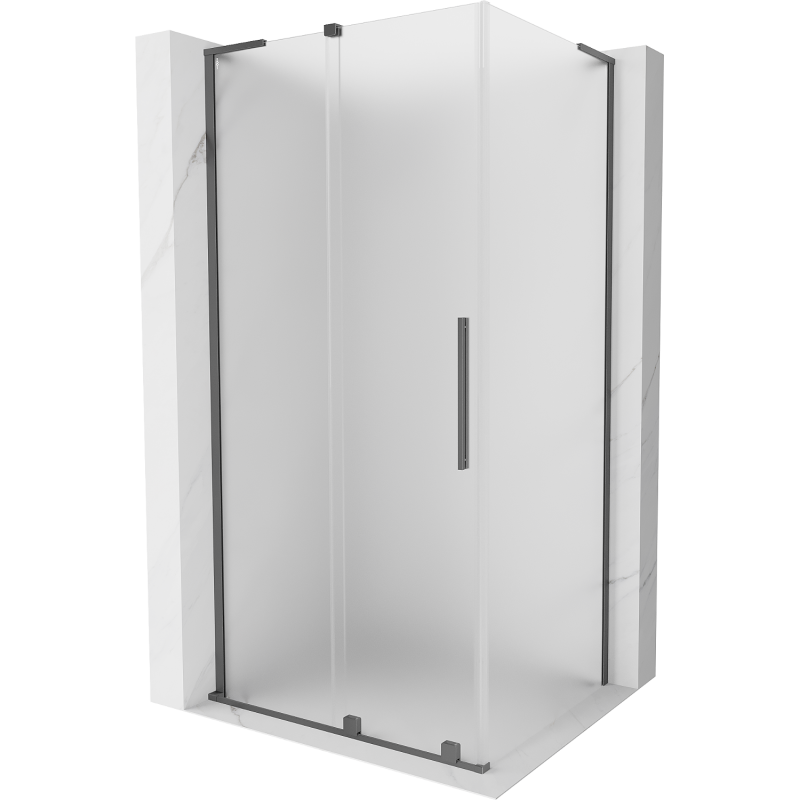 Mexen Velar L cabine de douche coulissante 110 x 90 cm, givre, métal canon - 871-110-090-33-95