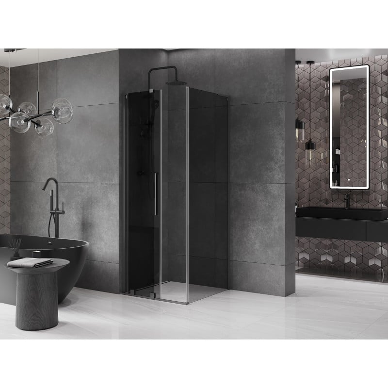 Mexen Velar L cabine de douche coulissante 110 x 110 cm, graphite, gun metal - 871-110-110-43-95