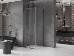 Mexen Velar L cabine de douche coulissante 90 x 90 cm, transparent, gris canon brossé - 871-090-090-03-66
