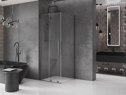 Mexen Velar L cabine de douche coulissante 120 x 120 cm, transparent, gris canon brossé - 871-120-120-03-66