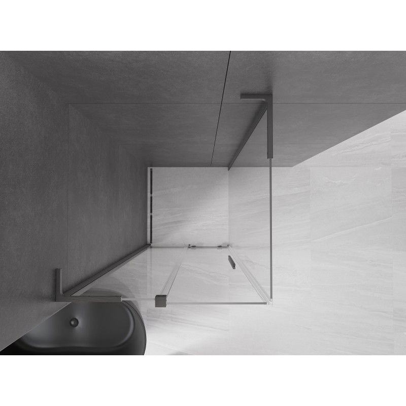 Mexen Velar L cabine de douche coulissante 120 x 120 cm, transparent, gris canon brossé - 871-120-120-03-66