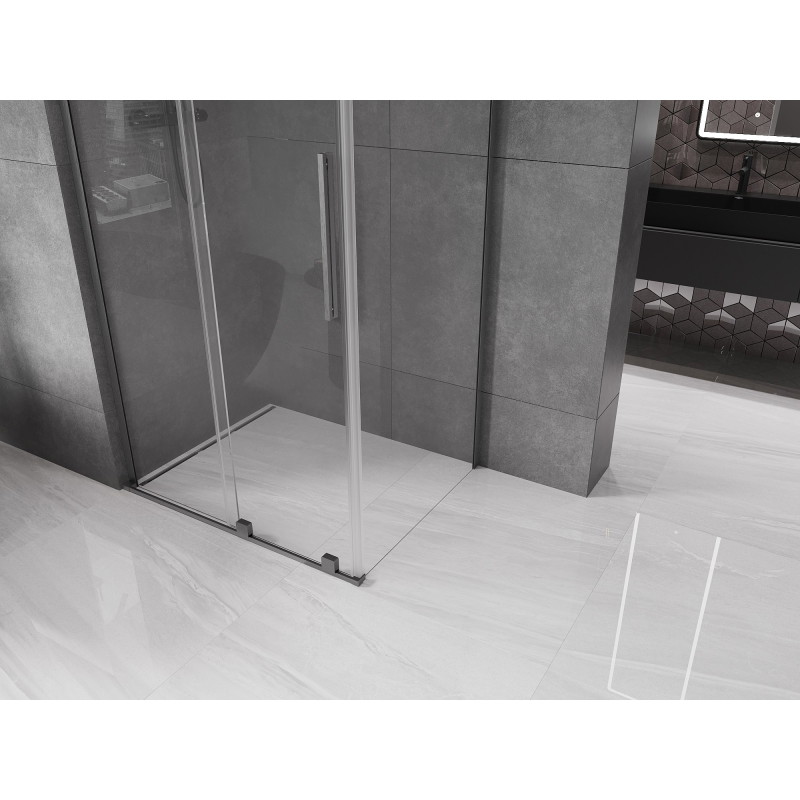 Mexen Velar L cabine de douche coulissante 90 x 75 cm, transparent, gris canon brossé - 871-090-075-03-66