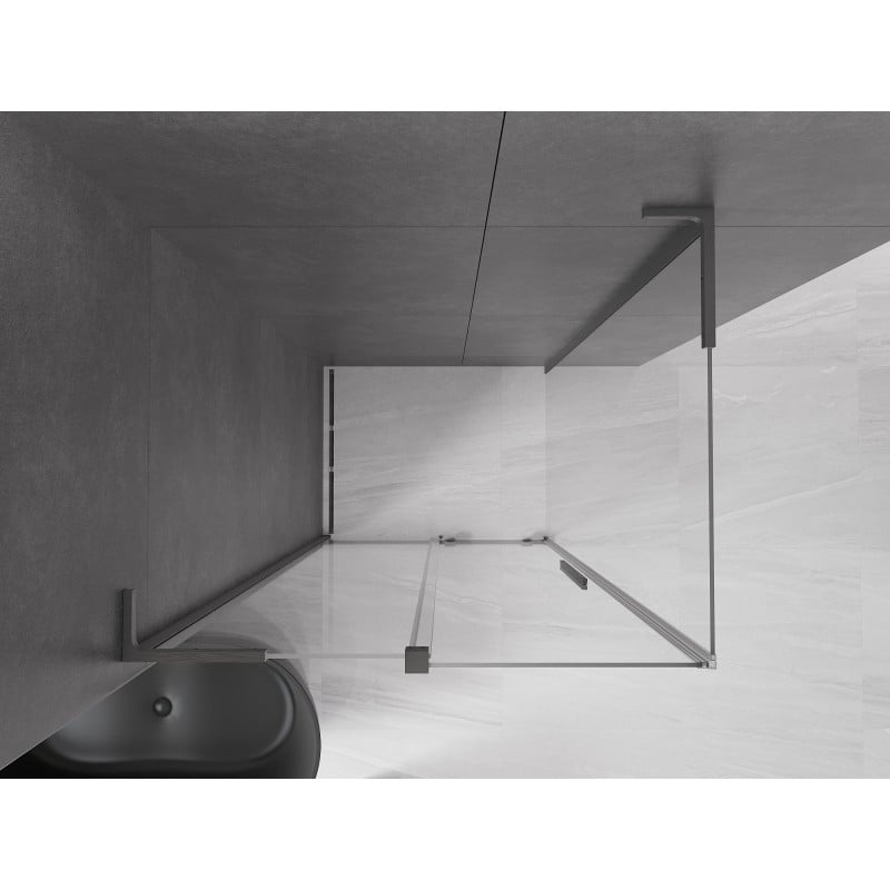 Mexen Velar L cabine de douche coulissante 90 x 70 cm, transparent, gris canon brossé - 871-090-070-03-66
