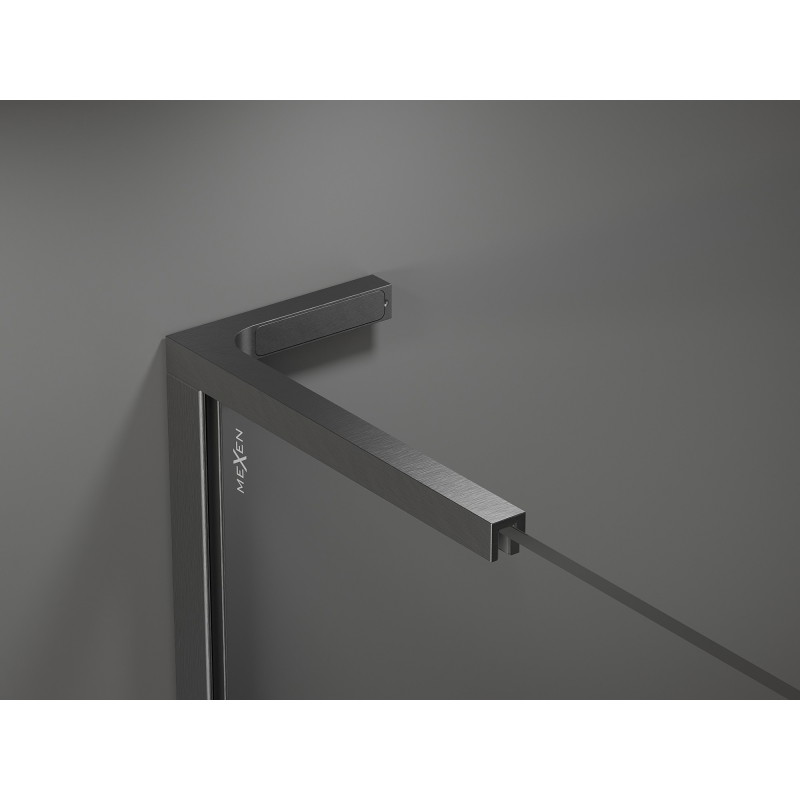 Mexen Velar L cabine de douche coulissante 90 x 75 cm, transparent, gris canon brossé - 871-090-075-03-66