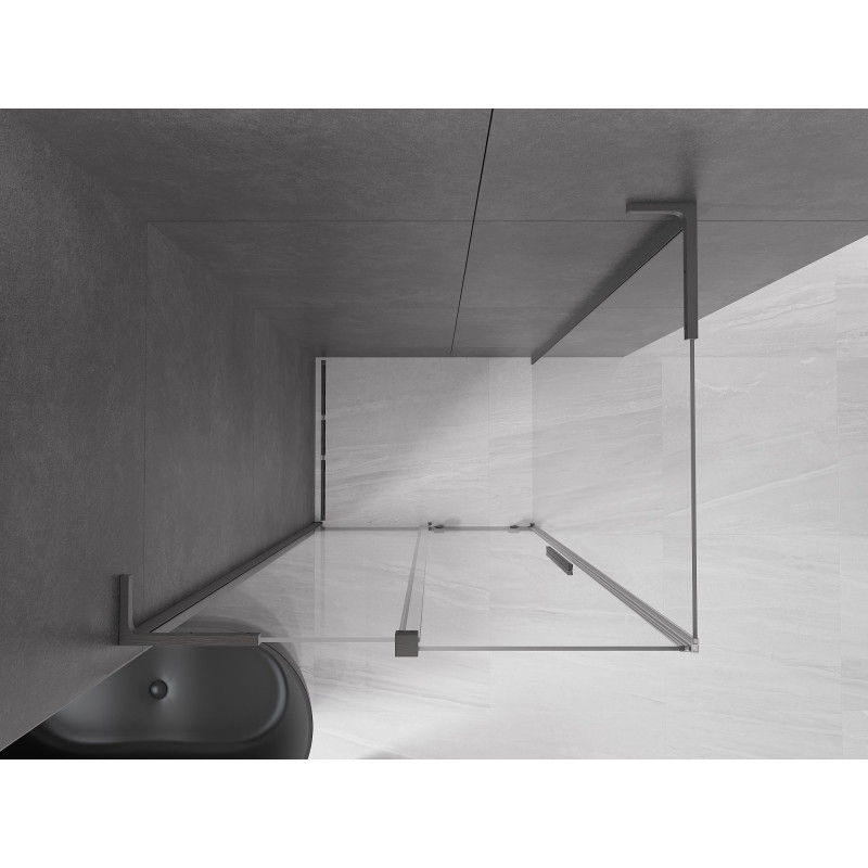Mexen Velar L cabine de douche coulissante 90 x 75 cm, transparent, gris canon brossé - 871-090-075-03-66